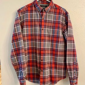 Banana Republic luxe flannel shirt, red plaid, M